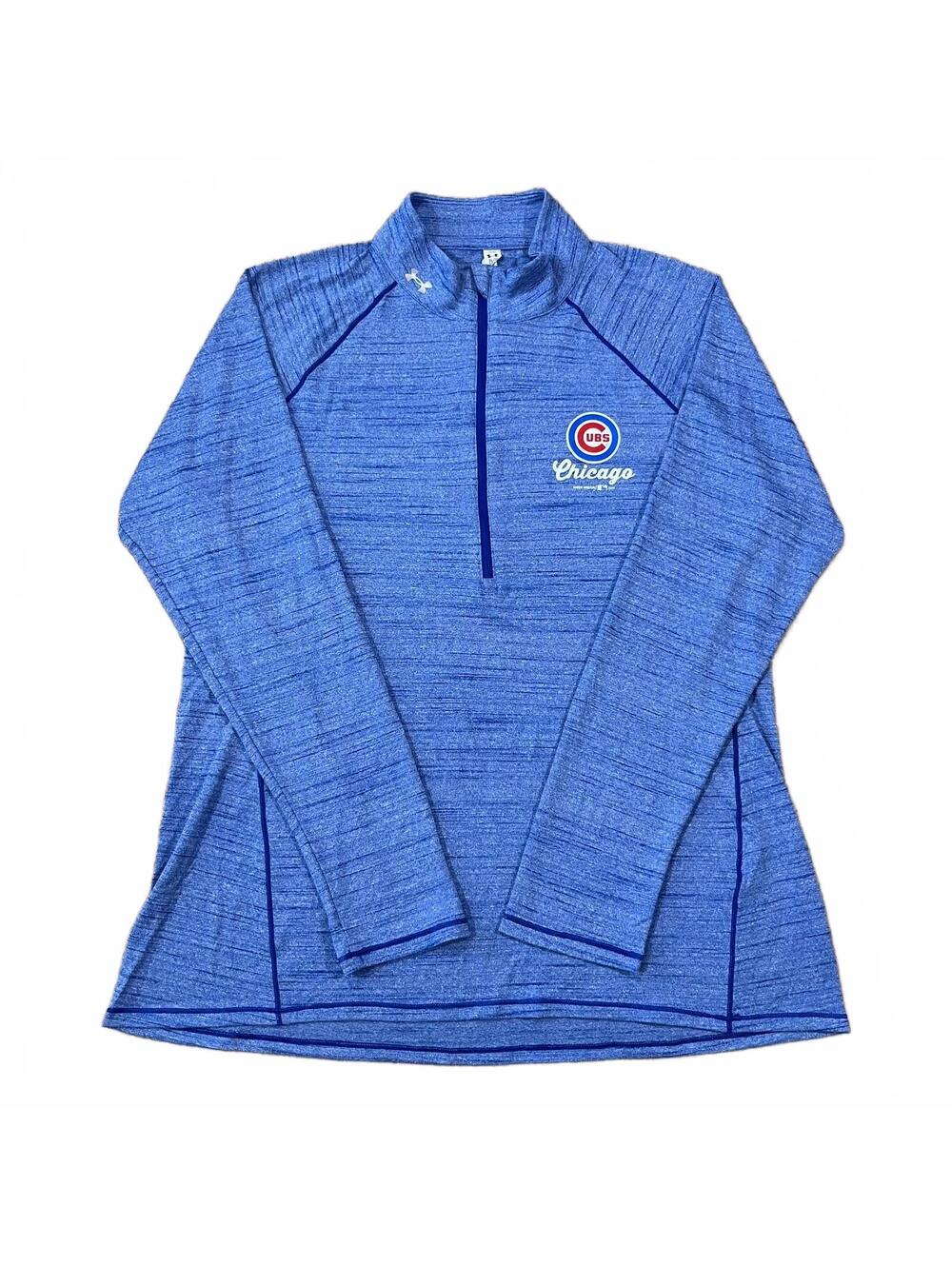 Chicago Cubs Under Armour Womens Blue 1/4 Zip Long Sleeve Size XL